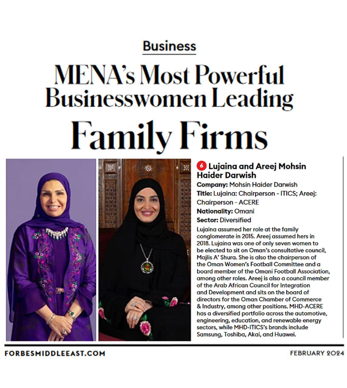 Forbes Top 10 Most Powerful Businesswomen leading Family Businesses